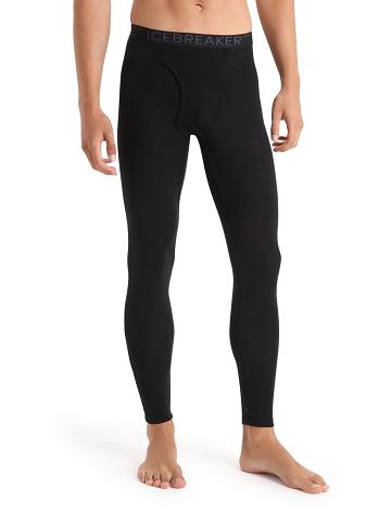 Black Icebreaker Merino 175 Everyday Thermal Leggings With Fly Men's Base Layers | AU 1400ZUTG